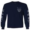 0433. White Demon Hannya Graphic Traditional Japanese Till Death Society Anime Men's Long Sleeve t Shirt (Navy Blue, Small) view 1
