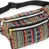 Dongng Women Ethnic Fanny Pack Retro Vintage Bum Bags Travel Hiking Waist Belt Purse Fanny Pack for Women Waist Bag Multifunctional Pocket view 4