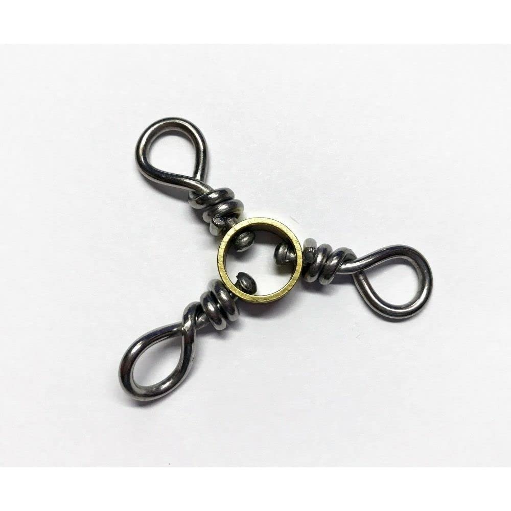 20 Pack Brass/ Steel Three Way Swivels 3-Way Size 5/0