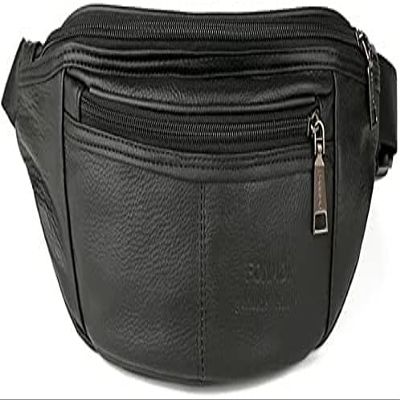 Dongng Men's Waist Packs Male Genuine Leather Fanny Pack Belt Bag Phone Pouch Bags Travel Waist Pack Male Small Waist Bag Leather Pouch Multifunctional Pocket