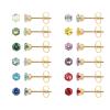 12 Pairs 18K Gold Plated Surgical Stainless Steel Stud Earring, Cubic Zirconia CZ Stud Earrings for Women, Multicolor Birthstone Stud Earrings Set 5mm (Prong 5mm) view 1