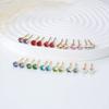 12 Pairs 18K Gold Plated Surgical Stainless Steel Stud Earring, Cubic Zirconia CZ Stud Earrings for Women, Multicolor Birthstone Stud Earrings Set 5mm (Prong 5mm) view 3