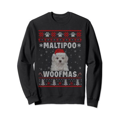 Maltipoo Woofmas Christmas Sweater Santa Maltipoo Sweatshirt