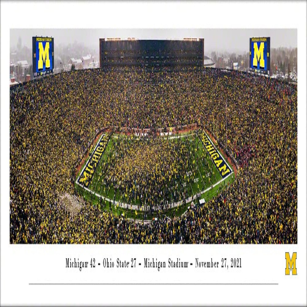 Michigan Wolverines Football - Unframed 40 x 13.5 Poster by Blakeway Panoramas