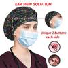 ABAMERICA Bouffant Caps with Button and Sweatband, Adjustable Scrub Caps for Women Men, Satin Layer view 3