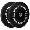 Iron Crush Olympic Bumper Plates Set - Virgin Rubber Weights for Strength Training - Stainless Steel Inserts, Fits 2" Barbells - Low, Dead Bounce for Safety - 10lb to 45lb - Sold in Pairs view 1