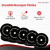 Iron Crush Olympic Bumper Plates Set - Virgin Rubber Weights for Strength Training - Stainless Steel Inserts, Fits 2" Barbells - Low, Dead Bounce for Safety - 10lb to 45lb - Sold in Pairs view 3