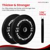 Iron Crush Olympic Bumper Plates Set - Virgin Rubber Weights for Strength Training - Stainless Steel Inserts, Fits 2" Barbells - Low, Dead Bounce for Safety - 10lb to 45lb - Sold in Pairs view 2