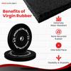 Iron Crush Olympic Bumper Plates Set - Virgin Rubber Weights for Strength Training - Stainless Steel Inserts, Fits 2" Barbells - Low, Dead Bounce for Safety - 10lb to 45lb - Sold in Pairs view 4