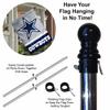 Cowboys Banner House Flag and 5 Foot Flagpole Set view 3
