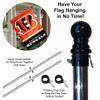 Bengals Banner House Flag and 5 Foot Flagpole Set view 3