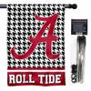Crimson Tide Houndstooth Banner House Flag and 5 Foot Flagpole Set view 1