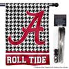 Crimson Tide Houndstooth Banner House Flag and 5 Foot Flagpole Set view 2
