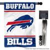 Bills White Banner House Flag and 5 Foot Flagpole Set view 2