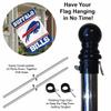 Bills White Banner House Flag and 5 Foot Flagpole Set view 3