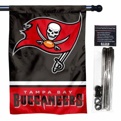 Buccaneers Banner House Flag and 5 Foot Flagpole Set