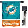 Dolphins Banner House Flag and 5 Foot Flagpole Set view 1
