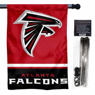 Falcons Banner House Flag and 5 Foot Flagpole Set