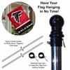Falcons Banner House Flag and 5 Foot Flagpole Set view 3