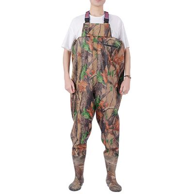 Chest Waders Camo PVC Waterproof Hunting & Fishing Bibs Suit for Men & Women with Boots, Seam Sealed Bootfoot (Color : Natural, Size : US8.5-9/EU41/UK7.5-8)