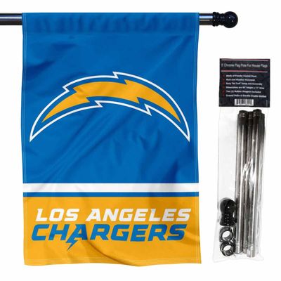 Chargers Banner House Flag and 5 Foot Flagpole Set