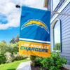 Chargers Banner House Flag and 5 Foot Flagpole Set view 4