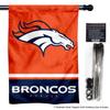 Broncos Banner House Flag and 5 Foot Flagpole Set view 2