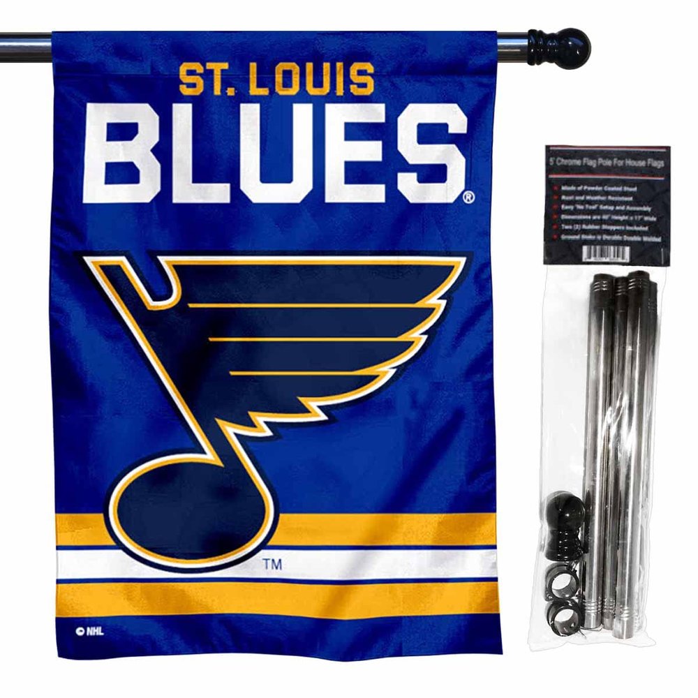 Blues Banner House Flag and 5 Foot Flagpole Set