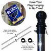 Blues Banner House Flag and 5 Foot Flagpole Set view 3
