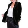 5665 Women's Long Sleeve Velvet Jacket Vintage Blazer Suit Open Front Cardigan Trench Coat with Pockets Outerwear view 1