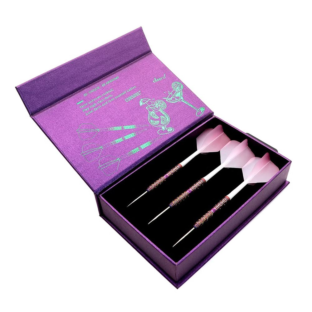 CUESOUL Pink Lady Cocktail with Oil Paint Finished-21g Steel Tip 90% Tungsten Dart Set