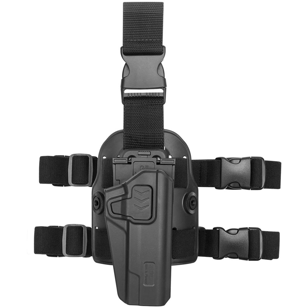 1911 Drop Leg Holster, Level II Tactical Thign Holster Fits Colt 1911/ Elite Force 1911/ Kimber 1911/ Springfield 1911 and Most 1911 Full Size 5'' No Rail, Adjustable, Right Hand Black