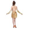 OBEEII Women's Sparkly Sequins Tassels Latin Tango Tassels Ballroom Salsa Samba Rumba Dance Dress 1920s Vintage Flapper Great Gatsby Theme Wedding Cocktail Prom Ball Party Dresses #Gold One Size view 4
