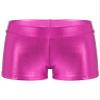 TiaoBug Kids Girls Shiny Metallic Ballet Dance Shorts High Waist Sequins Boycut Shorts Athletic Gymnastics Short Rose Red 3-4 Years view 1