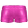 TiaoBug Kids Girls Shiny Metallic Ballet Dance Shorts High Waist Sequins Boycut Shorts Athletic Gymnastics Short Rose Red 3-4 Years view 2