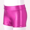 TiaoBug Kids Girls Shiny Metallic Ballet Dance Shorts High Waist Sequins Boycut Shorts Athletic Gymnastics Short Rose Red 3-4 Years view 3