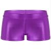 TiaoBug Kids Girls Shiny Metallic Ballet Dance Shorts High Waist Sequins Boycut Shorts Athletic Gymnastics Short Purple 3-4 Years view 1