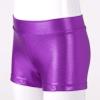 TiaoBug Kids Girls Shiny Metallic Ballet Dance Shorts High Waist Sequins Boycut Shorts Athletic Gymnastics Short Purple 3-4 Years view 3