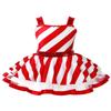 Sxiwei Girls Candy Cane Shiny Sequins Dance Tutu Dress Figure Ice Skating Performance Costume Leotard Red 14 Years view 1