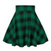 Plaid Pleated Skirt for Girls Women's Sexy High Waisted A-line Mini Skirts Tartan Skater Frenulum Short Skirt Dress Green view 2