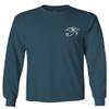 0436. White Graphic Printed Egyptian Egypt Ancient Anubis Horus Eye god King Men's Long Sleeve t Shirt (Indigo Blue X-Large) view 1