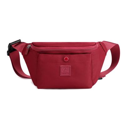 Fanny Bag Nylon Chest Bag Shoulder Bag Messenger Bag Wallet Outdoor Sports Cycling Bag for Men&Women-Red