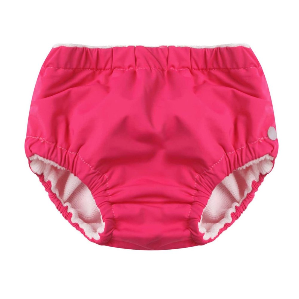 Yeahdor Baby Boys Girls Reusable Swim Diaper Washable Adjustable Swimming Shorts Trunks Underwear Hot Pink 9-12 Months