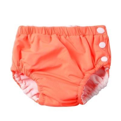 QinCiao Baby Boys Girls Reusable Swim Diaper Rash Guard Swimming Diapers Swimwear Pants Orange 9-12 Months
