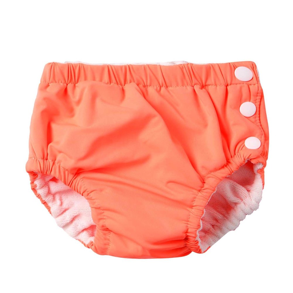 QinCiao Baby Boys Girls Reusable Swim Diaper Rash Guard Swimming Diapers Swimwear Pants Orange 9-12 Months