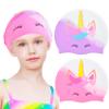 2 pcs Kids Swim Cap Silicone Swimming Cap for Boys Girls (Age 3-12) Cover Ears Waterproof Bathing Cap Keep Hair Dry Swimming Hat for Hair view 1