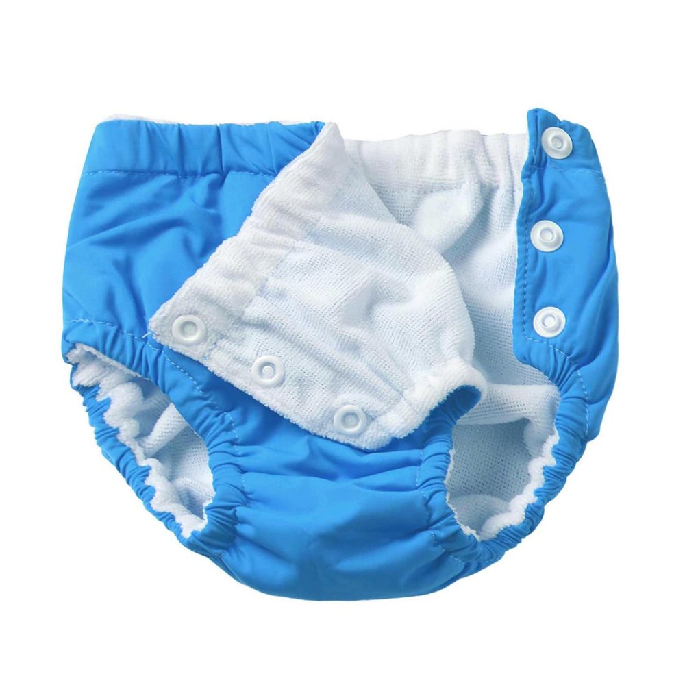 ACSUSS Reusable Swim Diapers for Girl Boy Adjustable for Swimming Lesson & Baby Shower Gifts Blue A 6-9 Months