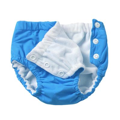 ACSUSS Reusable Swim Diapers for Girl Boy Adjustable for Swimming Lesson & Baby Shower Gifts Blue A 12-18 Months