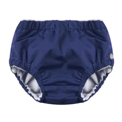iiniim Baby Boys Girls Reusable Swim Diapers Washable Pool Swimming Diapers Swimwear Pants Navy Blue 12-18 Months
