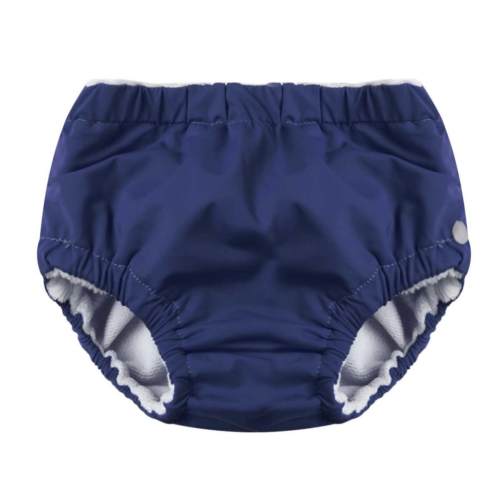 iiniim Baby Boys Girls Reusable Swim Diapers Washable Pool Swimming Diapers Swimwear Pants Navy Blue 6-9 Months